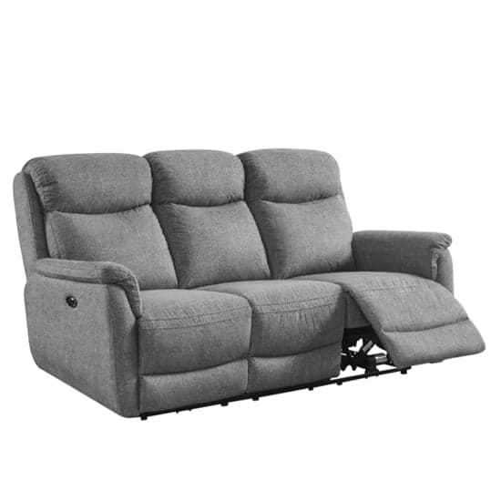 Kavon Fabric Electric Power Recliner 3 Seater Sofa In Grey_3