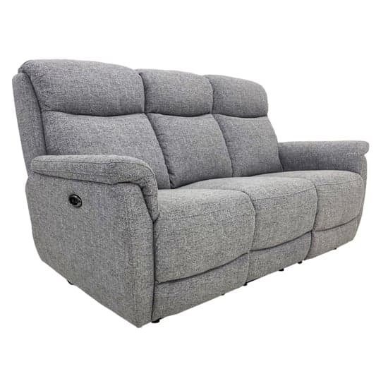 Kavon Fabric Electric Power Recliner 3 Seater Sofa In Grey_1