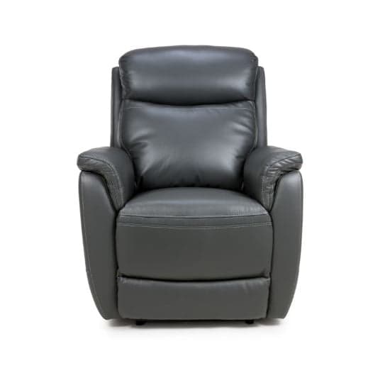 Kavon Leather Electric Power Recliner 1 Seater Sofa In Grey_2