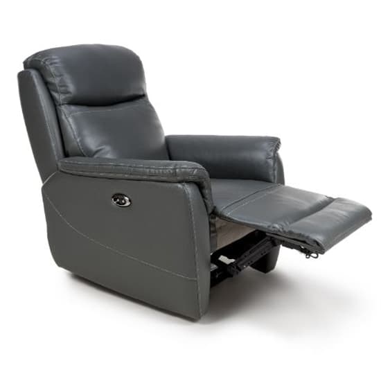 Kavon Leather Electric Power Recliner 1 Seater Sofa In Grey_1
