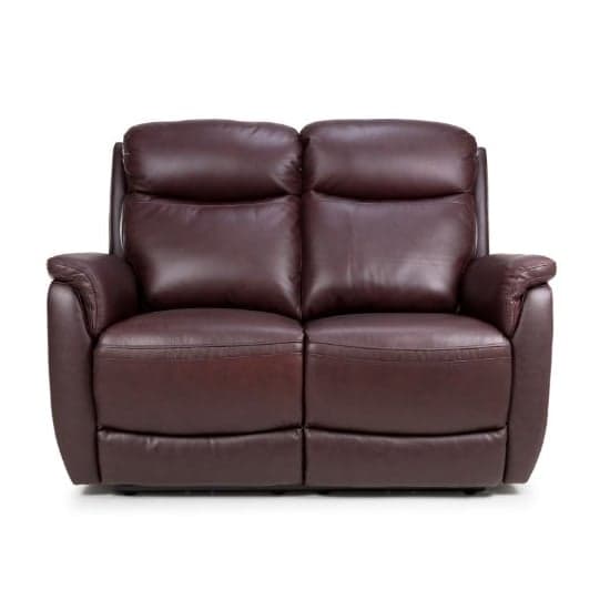 Kavon Leather Electric Power Recliner 2 Seater Sofa In Chestnut_2