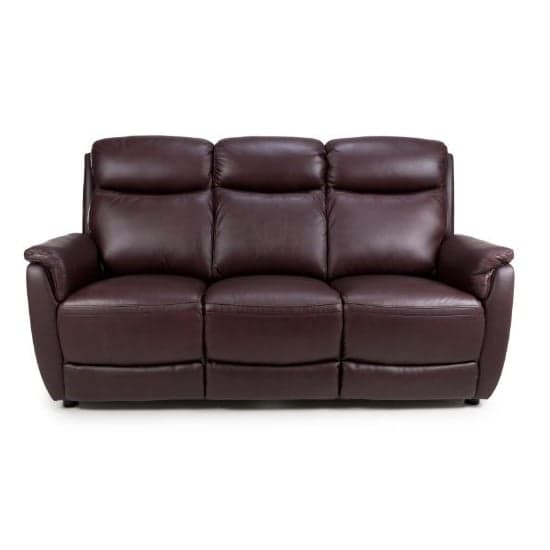 Kavon Leather Match 3 Seater Sofa In Chestnut_2