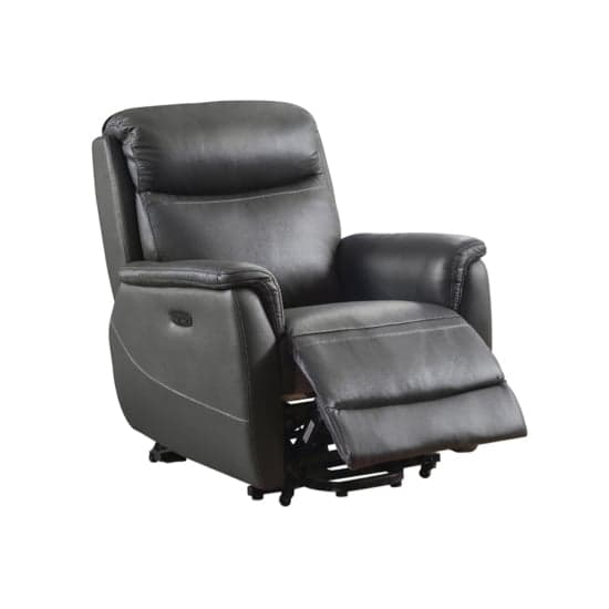 Kavon Leather Twin Motor Lift 1 Seater Sofa In Grey_1