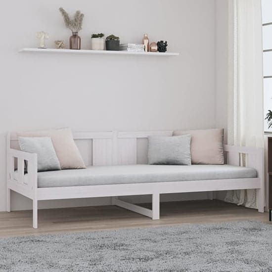 Kayin Pine Wood Single Day Bed In White_1