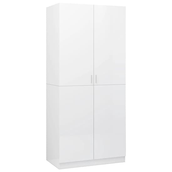 Kaylor High Gloss Wardrobe With 2 Doors In White_3