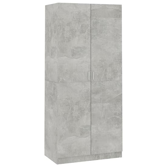 Kaylor Wooden Wardrobe With 2 Doors In Concrete Effect_3