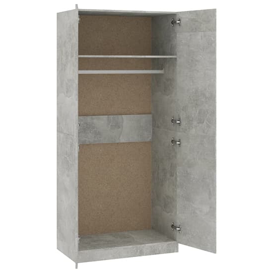 Kaylor Wooden Wardrobe With 2 Doors In Concrete Effect_5