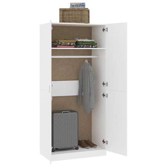 Kaylor Wooden Wardrobe With 2 Doors In White_4