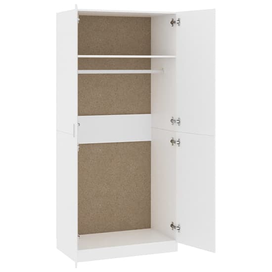 Kaylor Wooden Wardrobe With 2 Doors In White_5