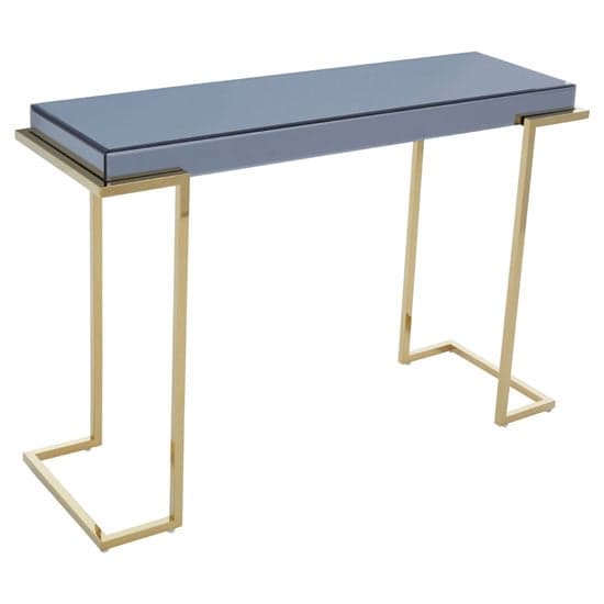Kayo Grey Glass Top Console Table With Gold Stainless Steel Base_1