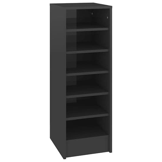 Keala High Gloss Shoe Storage Rack With 6 Shelves In Grey_2