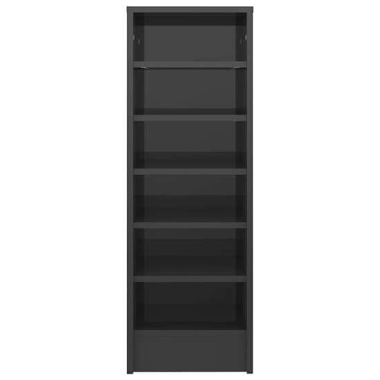 Keala High Gloss Shoe Storage Rack With 6 Shelves In Grey_3