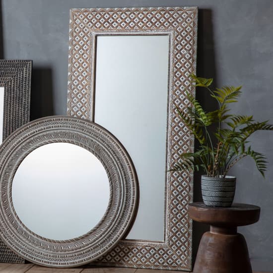 Keene Leaner Floor Mirror In Grey Mango Wood Frame_4
