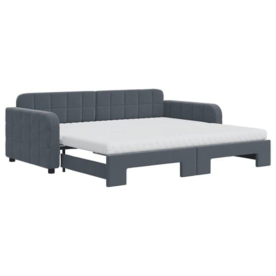 Keene Velvet Daybed With Guest Bed And Mattress In Dark Grey_2