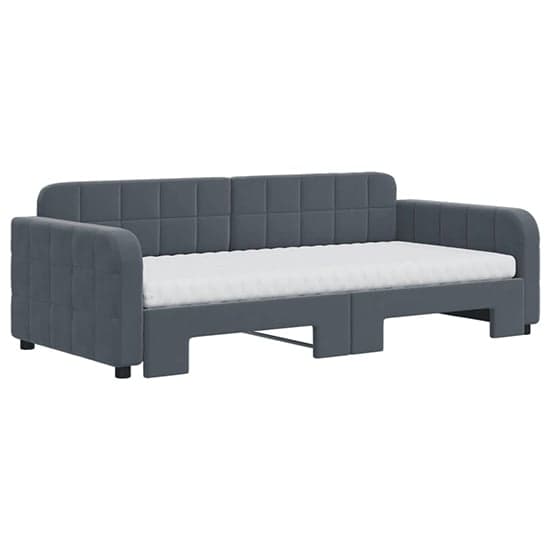 Keene Velvet Daybed With Guest Bed And Mattress In Dark Grey_3