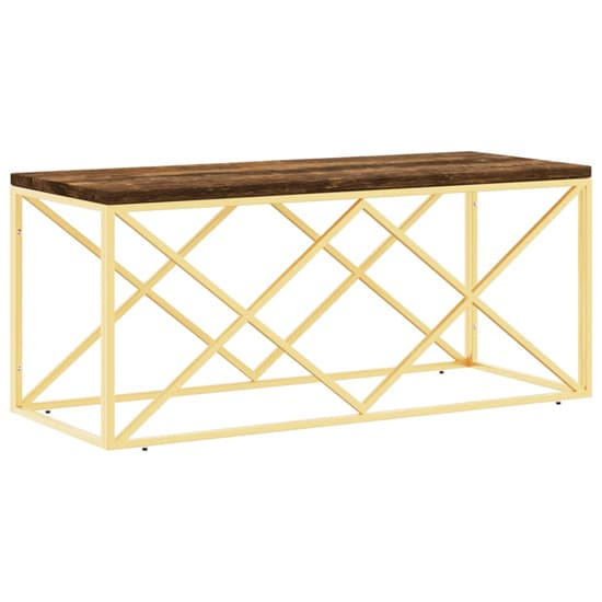 Keeya Wooden Coffee Table Rectangular With Gold Frame_2