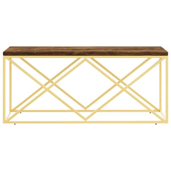 Keeya Wooden Coffee Table Rectangular With Gold Frame_3