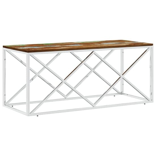 Keeya Wooden Coffee Table Rectangular With Silver Frame_2