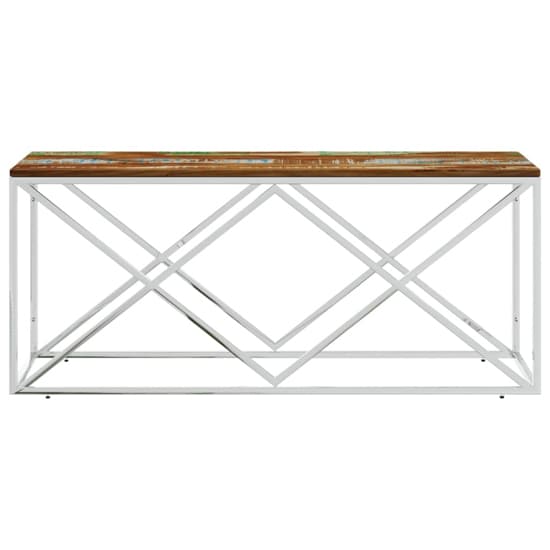 Keeya Wooden Coffee Table Rectangular With Silver Frame_3