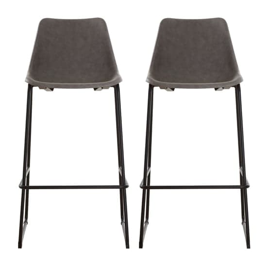 Kekoun Ash Faux Leather Bar Chairs With Black Legs In A Pair_1