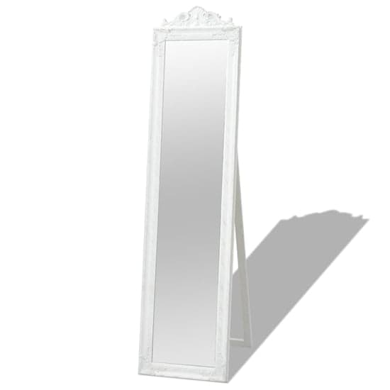 Kellan Free-Standing Baroque Style Mirror In White_2