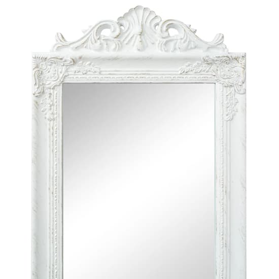 Kellan Free-Standing Baroque Style Mirror In White_3