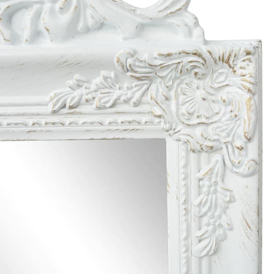 Kellan Free-Standing Baroque Style Mirror In White_4