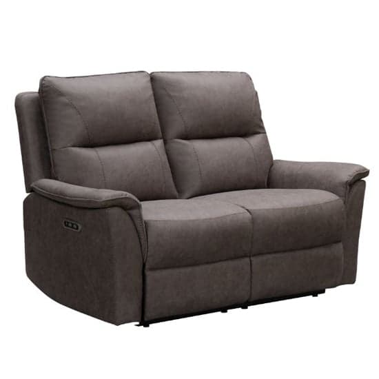 Keller Clean Fabric Electric Recliner 2 Seater Sofa In Truffle_2