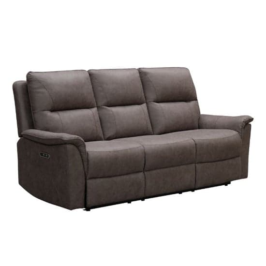 Keller Clean Fabric Electric Recliner 3 Seater Sofa In Truffle_2