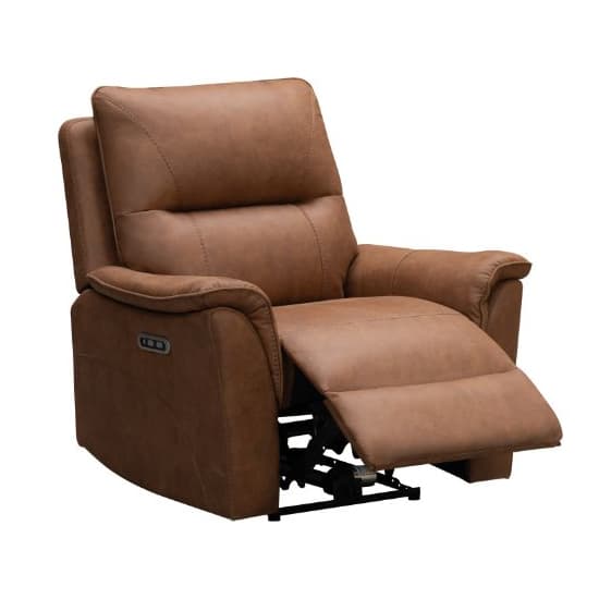 Keller Clean Fabric Electric Recliner Chair In Tan_3