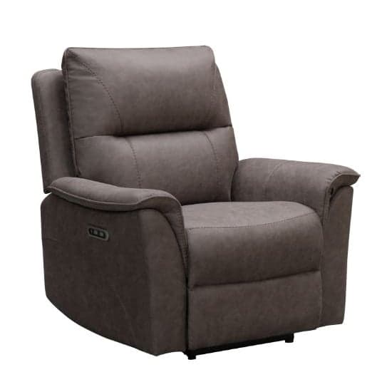 Keller Clean Fabric Electric Recliner Chair In Truffle_2