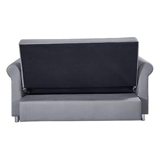 Keller Faux Leather 2 Seater Sofa Bed In Grey_3