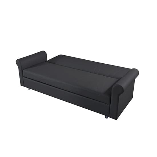 Keller Faux Leather 3+2 Seater Sofa Beds In Black_2