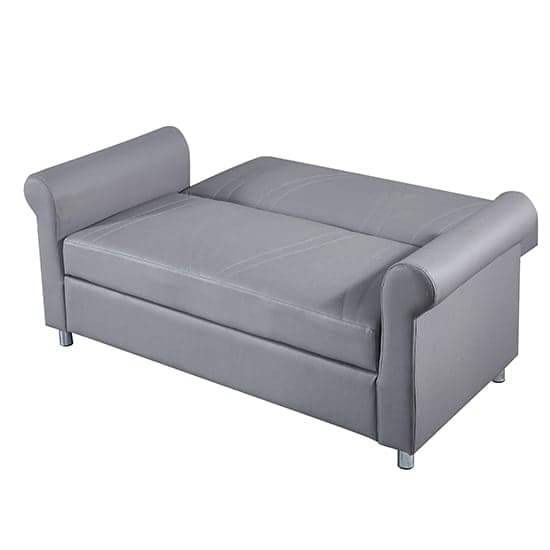 Keller Faux Leather 3+2 Seater Sofa Beds In Grey_2