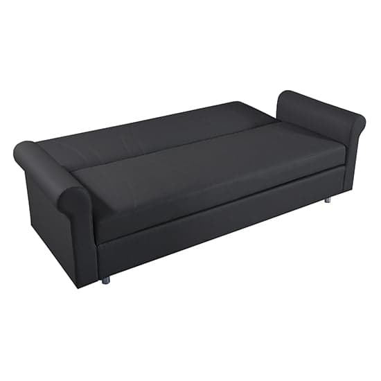 Keller Faux Leather 3 Seater Sofa Bed In Black_2