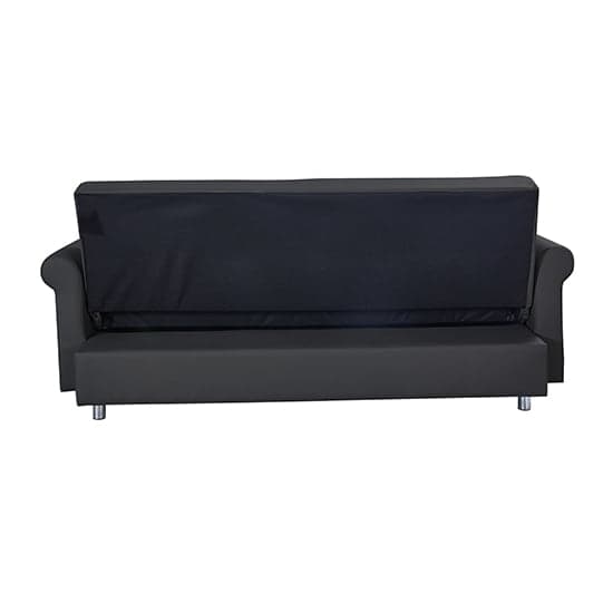 Keller Faux Leather 3 Seater Sofa Bed In Black_3
