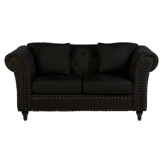 Kelly Upholstered Fabric 2 Seater Sofa In Black_4