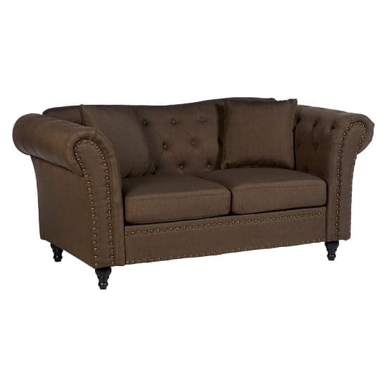 Kelly Upholstered Fabric 2 Seater Sofa In Natural