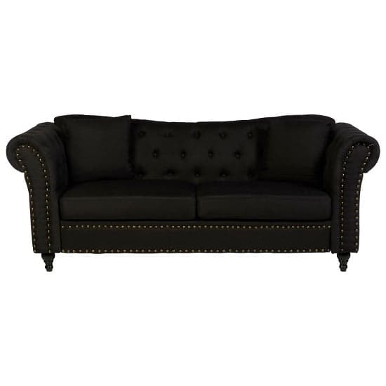 Kelly Upholstered Fabric 3 Seater Sofa In Black_2