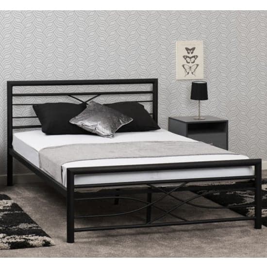 Kira Metal Double Bed In Black_1