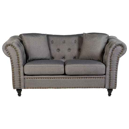 Kelly Upholstered Fabric 2 Seater Sofa In Grey_2
