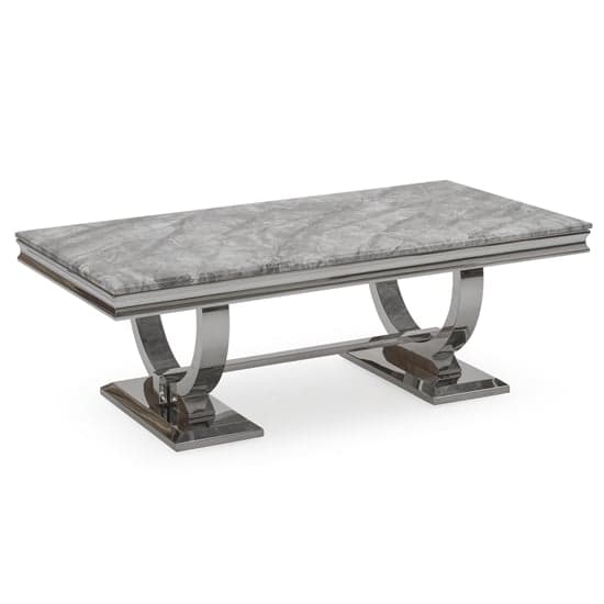 Kelsey Marble Coffee Table With Stainless Steel Base In Grey_2