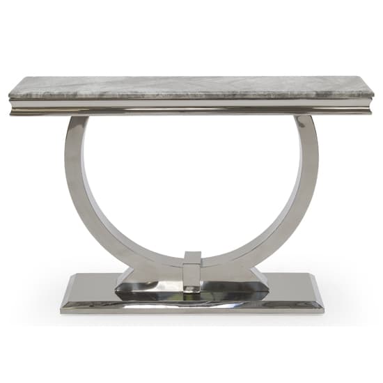 Kelsey Marble Console Table With Stainless Steel Base In Grey_2