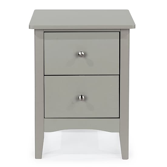 Kamuy Wooden 2 Drawers Bedside Cabinet In Grey_3
