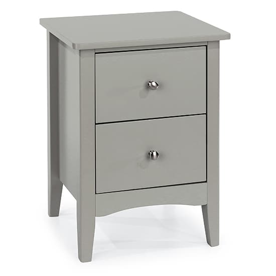 Kamuy Wooden 2 Drawers Bedside Cabinet In Grey_1