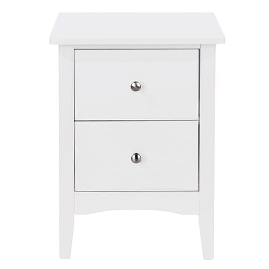 Kamuy Wooden 2 Drawers Bedside Cabinet In White_1