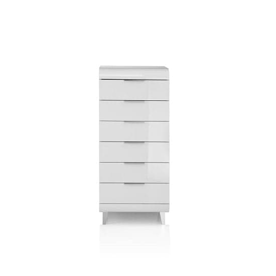 Kenia Contemporary Chest Of Drawers In White High Gloss_4