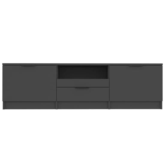 Kenna Wooden TV Stand With 2 Doors 1 Drawer In Black_4