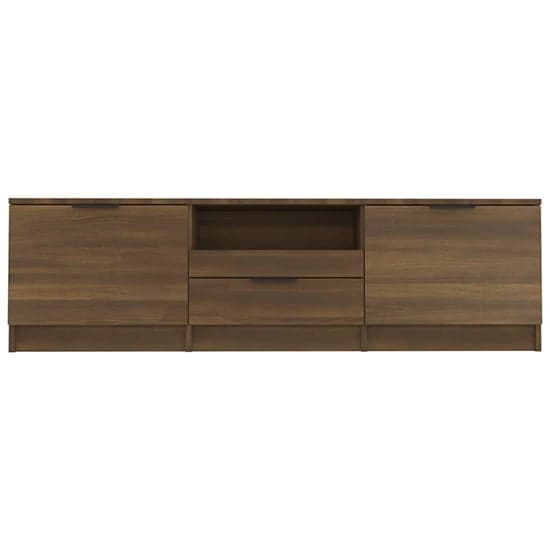 Kenna Wooden TV Stand With 2 Doors 1 Drawer In Brown Oak_4