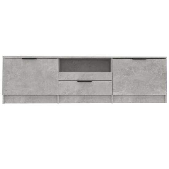 Kenna Wooden TV Stand With 2 Doors 1 Drawer In Concrete Effect_4
